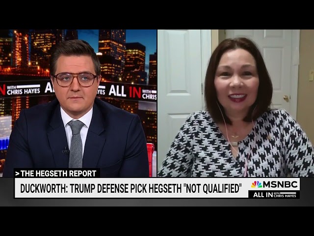 Duckworth on MSNBC: It's Insane Trump Wants Pete Hegseth as SecDef