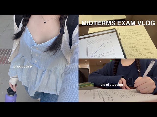 REALISTIC MIDTERMS STUDY VLOG | study motivation, exam season,  super productive 📚