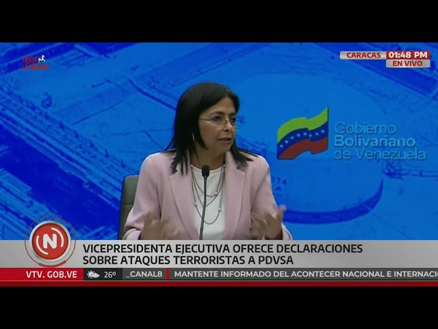 Delcy Rodríguez sobre 3 ataques a Pdvsa que causaron apagones eléctricos en isla de Margarita