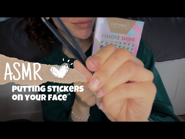 asmr | kinda weird sticker appointment; flashlight, marker & rhinestone application