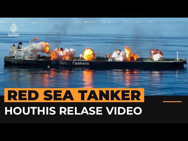 Houthis release video of attack on Red Sea oil tanker | AJ #Shorts