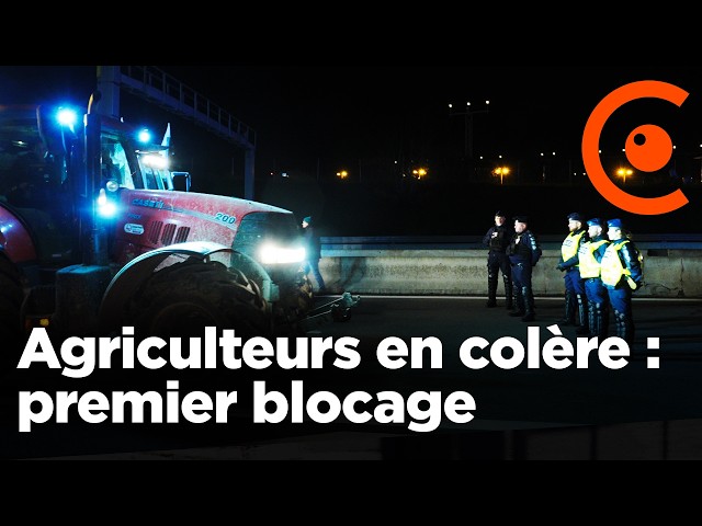 Blocage des agriculteurs en colère sur la N118 à Vélizy contre le Mercosur la nuit du 17 au 18 Nov.