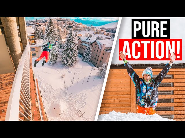 18M SPRUNG IN SCHNEEHAUFEN! | Absolute ESKALATION im Erholungsgebiet! | Schlappen Winter Stunts🇨🇭