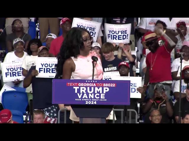 Black GOP activist rails against Harris at Trump rally in Atlanta