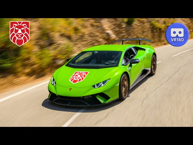 Lamborghini Performante on Passo del Bracco -1 minute pure driving- [180° VR]