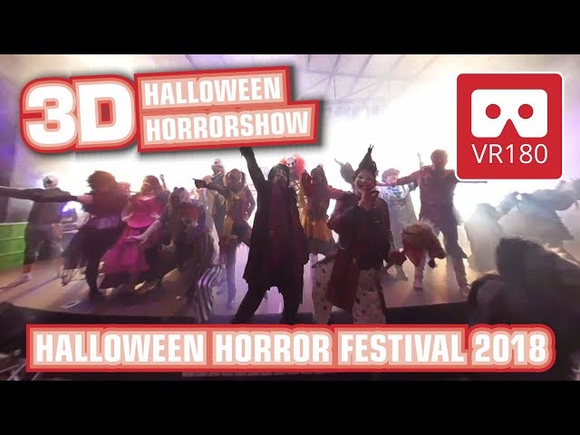 Halloween Horror Festival VR180 3D scary Horror Show Experience | Movie Park Germany Insta360 Evo