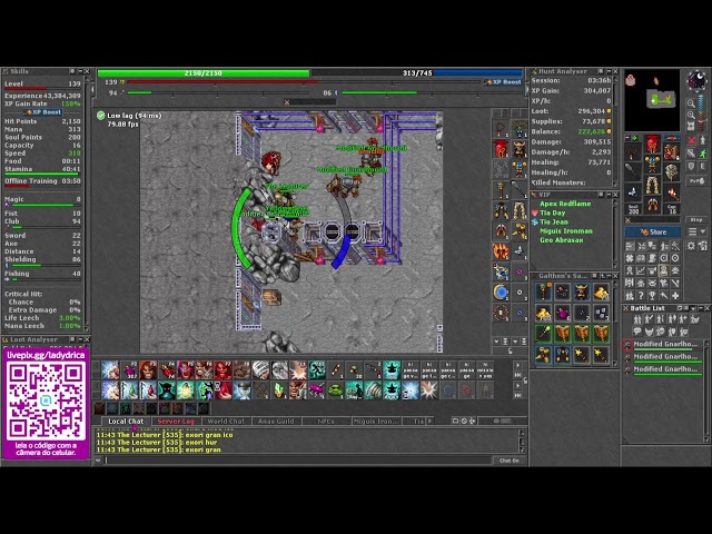 LIVE TIBIA EK LVL 139 (COLLABRA) mad mage (bom dia)