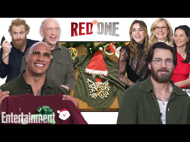 Chris Evans, Dwayne Johnson & the Cast of 'Red One' Decorate Ugly Christmas Sweaters