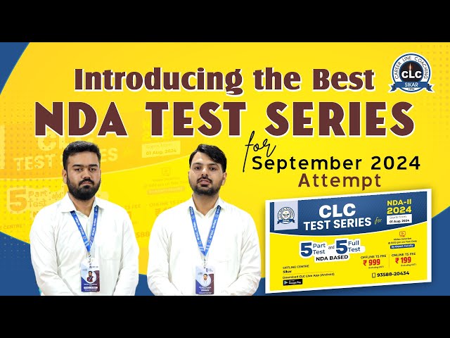 Introducing the Best NDA Test Series for September 2024 Attempt...CLC Sikar #clc #nda #clcsikar