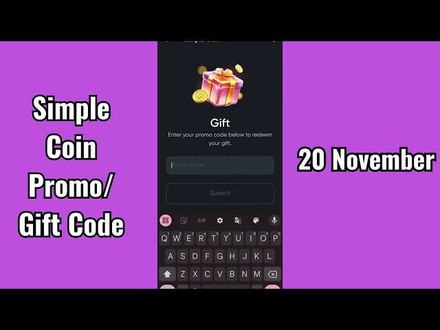 Simple Coin Promo Code 20 November |Simple Coin Gift Code 20 November | Simple Coin Promo Code Today