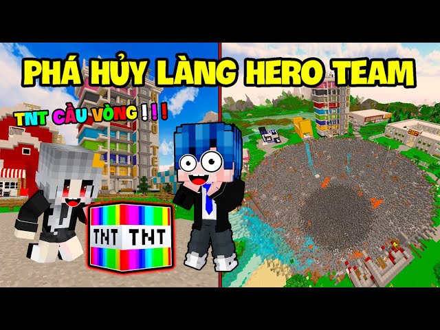 PHONG CẬN SAMMY PHÁ HỦY NỔ TUNG LÀNG HERO TEAM BẰNG 101 LOẠI TNT KHÁC NHAU TRONG MINECRAFT