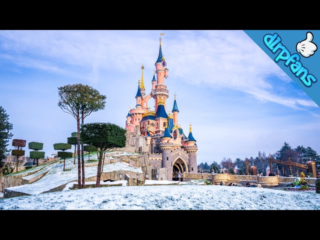 Heavy Snow Transforms Disneyland Paris into a Winter Wonderland