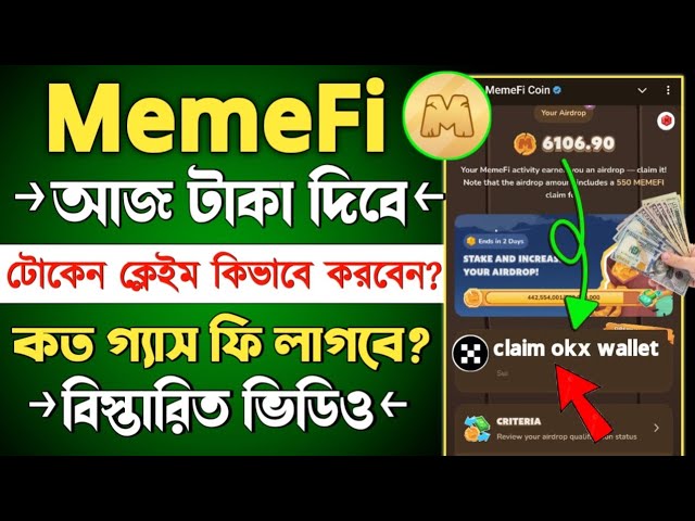 memefi onchain withdrawal || memefi sui gas fee | How to Collect Memefi Gas Fee | memefi token claim