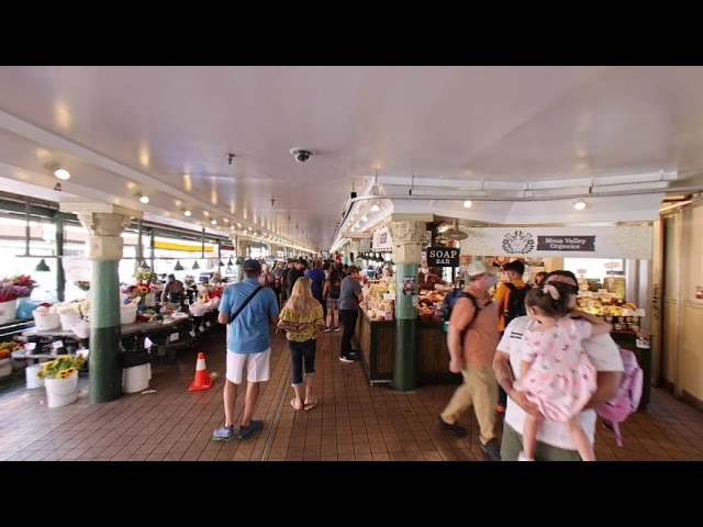 Pike Place Market Clip Series 3D VR 8k 180°  Ferries Seattle Piers Oculus Metaverse Virtual Realty