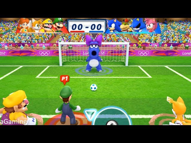 Mario & Sonic At The London 2012 Olympic Games Football #95 With Luigi, Wario, Tails, Daisy