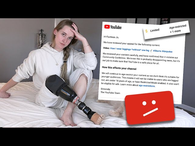 YouTube doesn't want you to have to see my "disturbing" disabled body (& is restricting my videos)