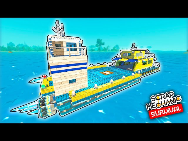 I Turned My FLOATING Houseboat Into a GIANT Mobile Base - IT MOVES! (Scrap Mechanic Survival Ep. 18)