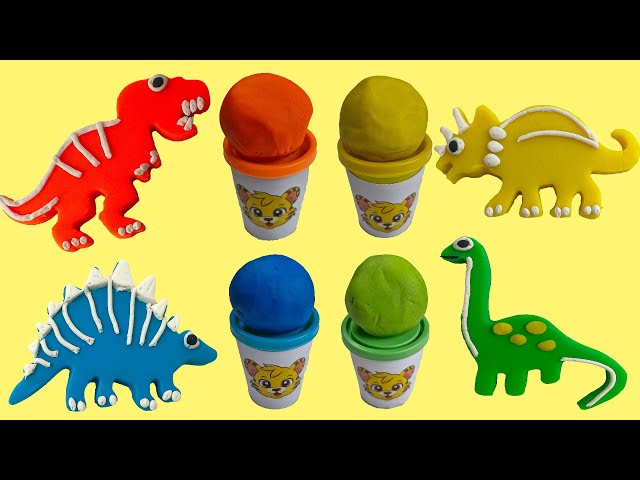 How to Make Dinosaurs with Play Doh - Preschool Toddler Learning Video