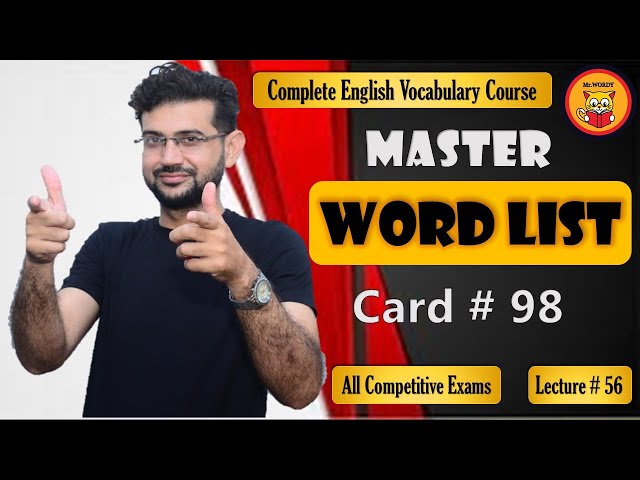 Mastering English Vocabulary: Expert Tips & Tricks| Master Word List (Card # 98)