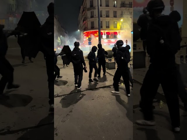 Paris, Place de la Republic, Election Celebration and Riot 2024, empahsis on riot...