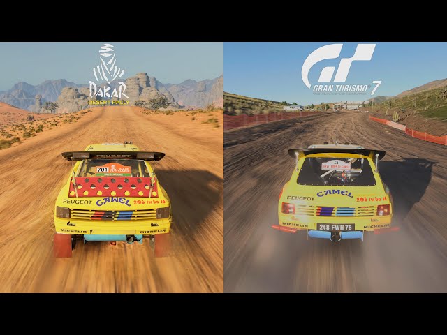 Gran Turismo 7 Vs Dakar Desert Rally - Comparison Graphics & Sound Peugeot 205 Turbo T16 [4K PS5]