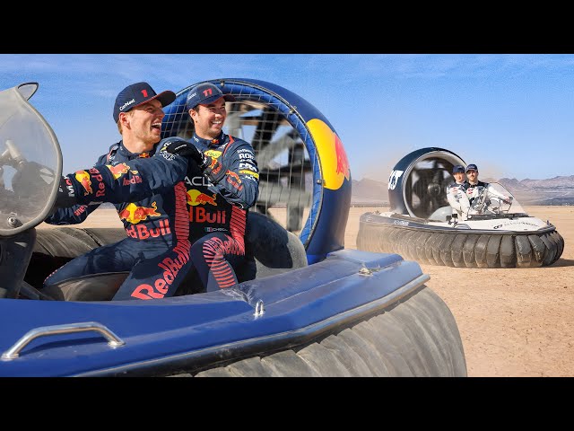 F1 Drivers Drift Hovercraft In The Desert! 🇺🇸