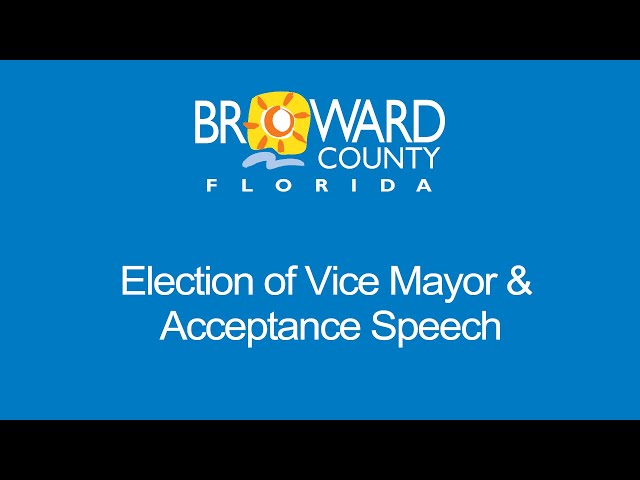 Election of Vice Mayor and Acceptance Speech