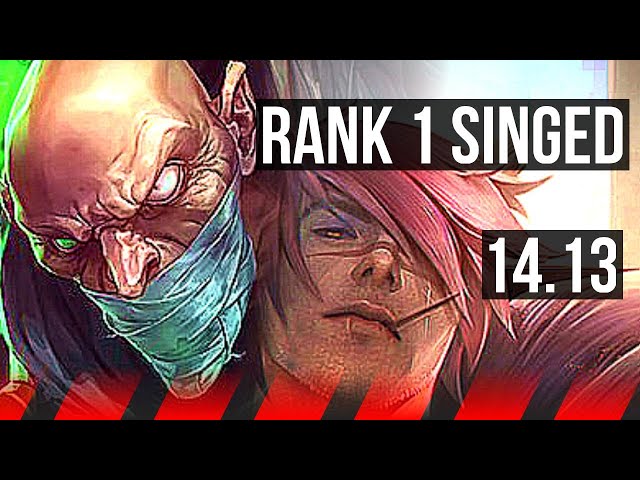 SINGED vs SETT (TOP) | Rank 1 Singed, 7/2/10, 500+ games, Dominating | EUNE Challenger | 14.13