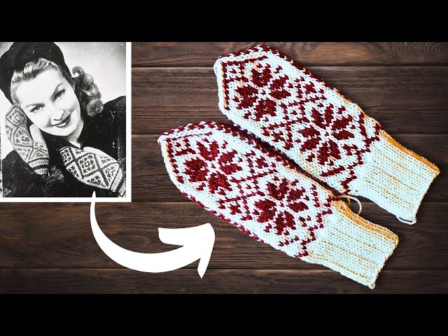 Knitting Vintage-Inspired Selbu Mittens (but I made a mistake)