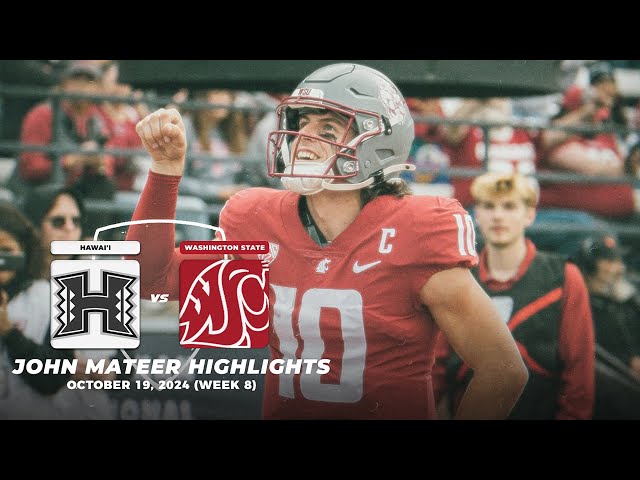 John Mateer Highlights | Washington State vs. Hawai’i | 2024 Pac-12 Football