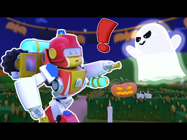 👻 HALLOWEEN 🕯️ ROBOT FIRE TRUCK VS GHOST | Transformer Robot Rescue | Halloween stories for Kids