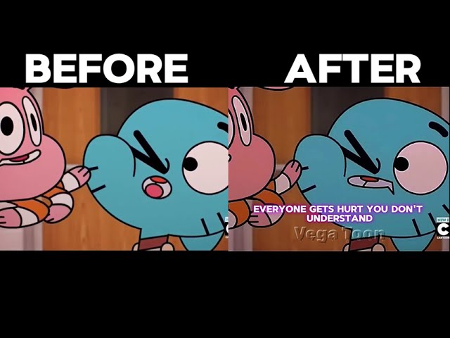 Gumball Goes Super Saiyan Before and After Edit