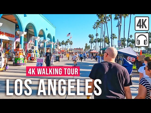 Los Angeles 4K Walking Tour - 4-hour LA Walk with Captions & Immersive Sound [4K/60fps]