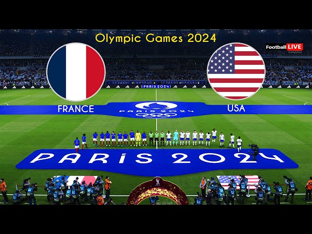 FRANCE vs USA | Olympic Games PARIS 2024 | Full Match All Goals | Realistic PES Gameplay