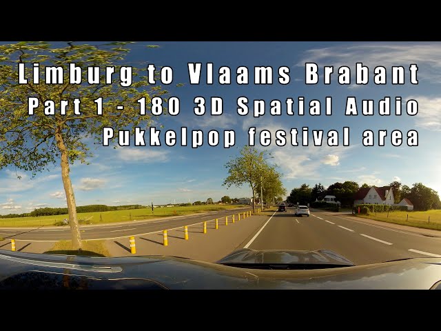 Limburg to Vlaams Brabant Part 1 - Passing the Pukkelpop festival area - 180 3D 60fps Spatial Audio