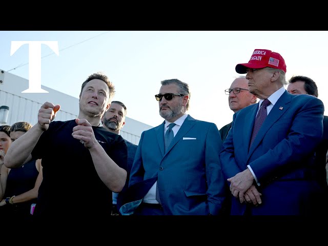 Donald Trump and Elon Musk watch Space X launch from Texas