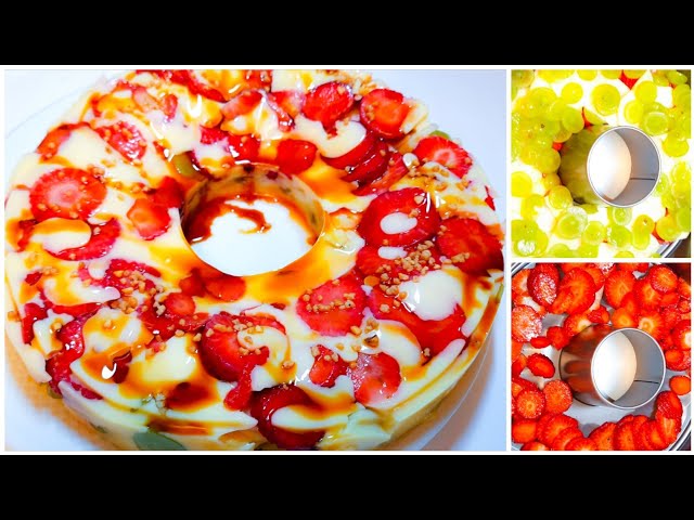 Made This Delicious Italian Fruit Salad Dessert Cake And It's The Best. Macedonia Cream Caramel Cake