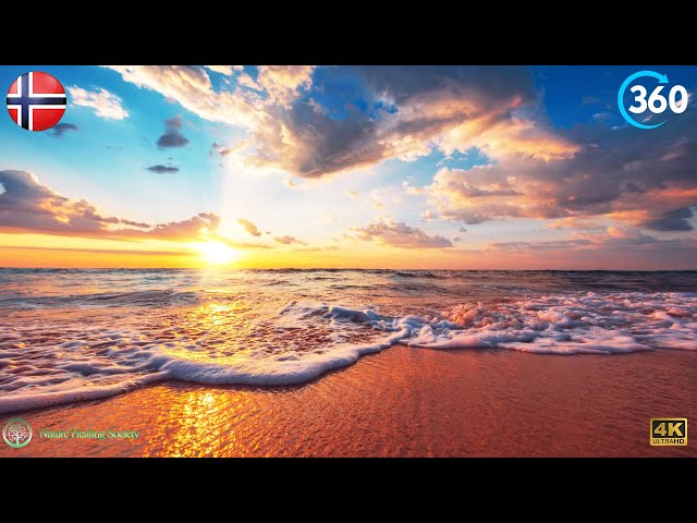 360° Virtual Nature - Morning Relaxing Music 432Hz - Norwegian Beach Therapy