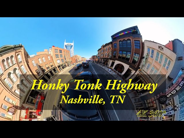 360° Drive Through Nashville's Broadway: Music, Lights, and Southern Charm | 4K