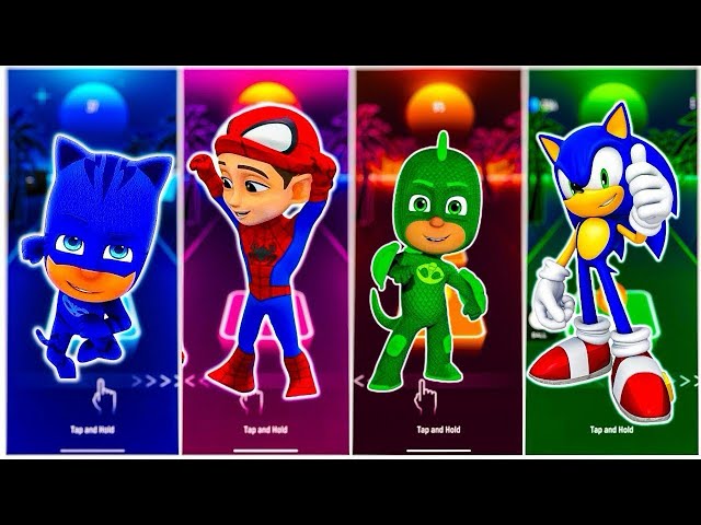 Catboy 🆚 Owlette 🆚 Gekko 🆚 Romeo | PJ Masks | Tiles Hop EDM Rush