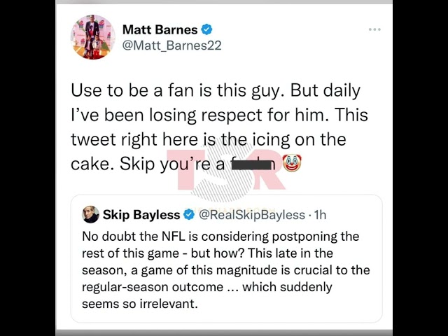 Skip Bayless receiving BACKLASH for #damarhamlin Selfish Tweet ‼️*NFL & NBA players respond 🤬*