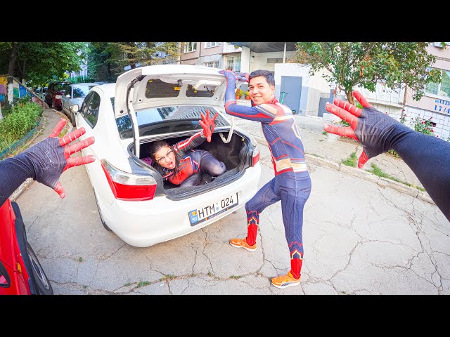 SPIDER-MAN PUTS SPIDER MOM IN THE TRUNK NEW PRANK @upgirl  (Action parkour pov Epic chase)