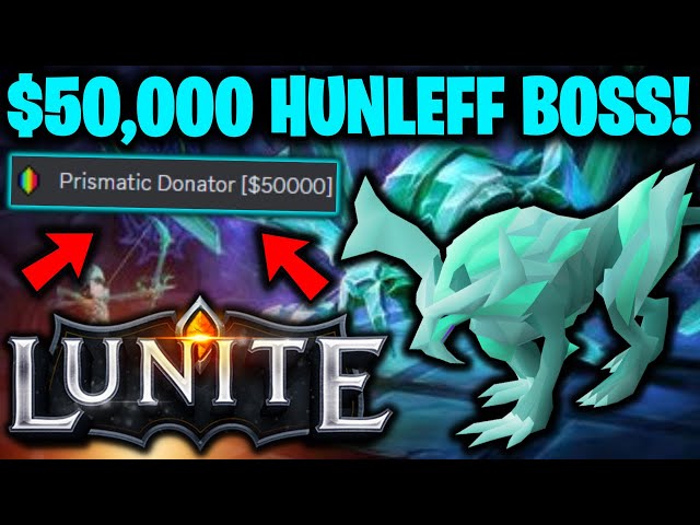 LOOT FROM KILLING THE $50,000 DONATOR HUNLEFF GLOBAL BOSS! (HUGE GIVEAWAY) - Lunite RSPS