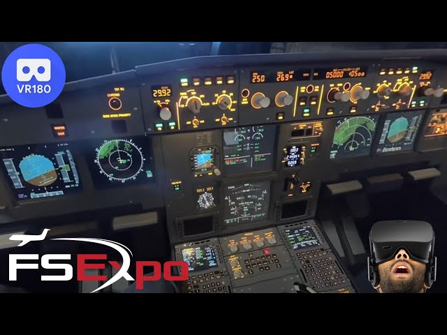 VR180 3D - A320 Dual Trainer Simulator from Skalarki Electronics - Flight Sim Expo 2023 - Houston TX