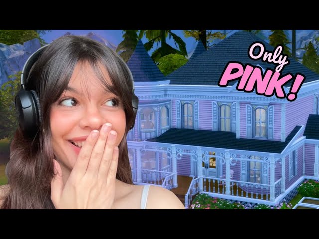 Building in The Sims but I can ONLY use PINK // Sims 4 Build Challenge