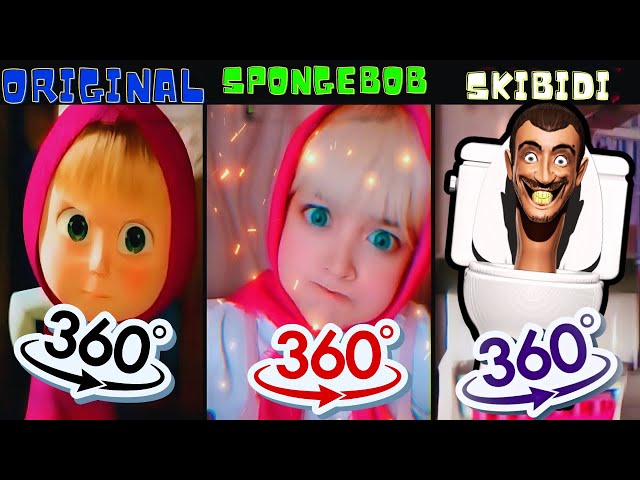 360 VR ORIGINAL MASHA AND BEAR VS SPONGE BOB VS SKIBIDI TOILET DANCE