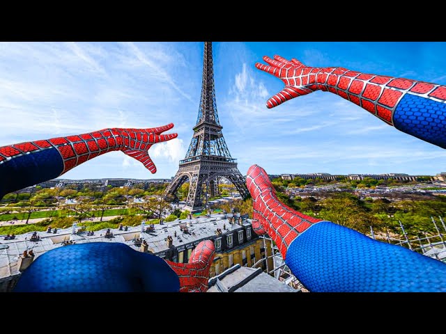 Spiderman jumps Paris In Real Life (Parkour POV)