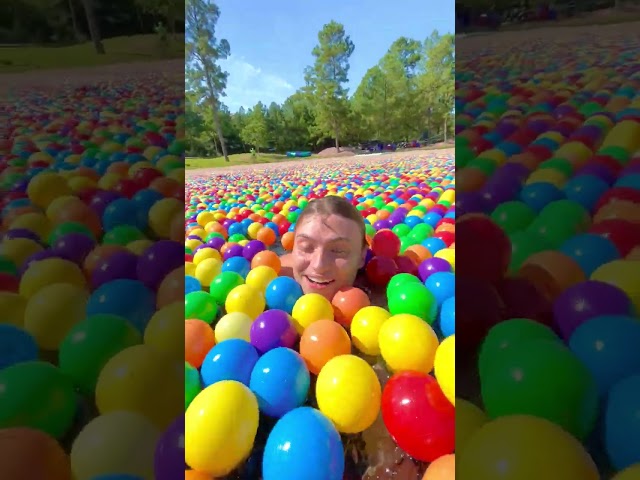 LAKE WITH 1 MILLION BALL PIT BALLS!! #shorts