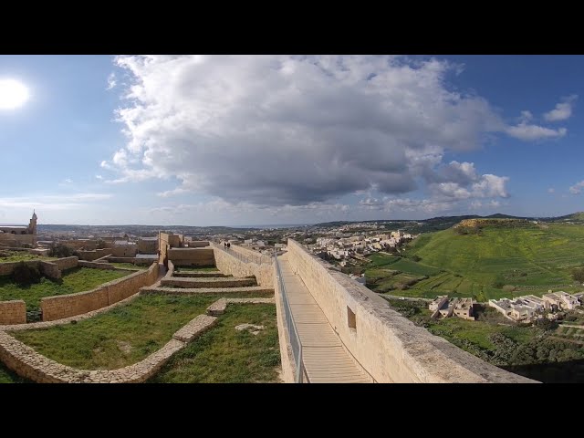 【VR360度動画 4K】マルタのゴゾ島のチタデル