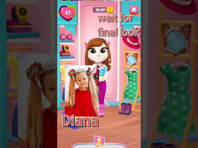 Angela Makeover Diana how look Angela 🤔💝// #shorts #gaming #talkingangela